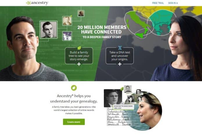 Ancestry.com's website